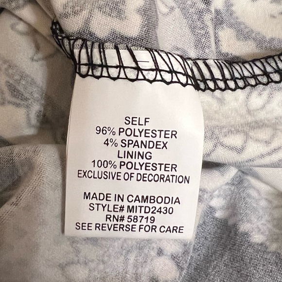 NY Collection Paisley Print Black Dress Macys Women's Medium M - Picture 8 of 13